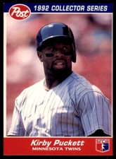 1992 Post Cereal #7 Kirby Puckett Minnesota Twins