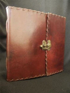 Large Leather Handmade Sketchbook Journal - Cast Brass Catch - Choice of Paper - Picture 1 of 1