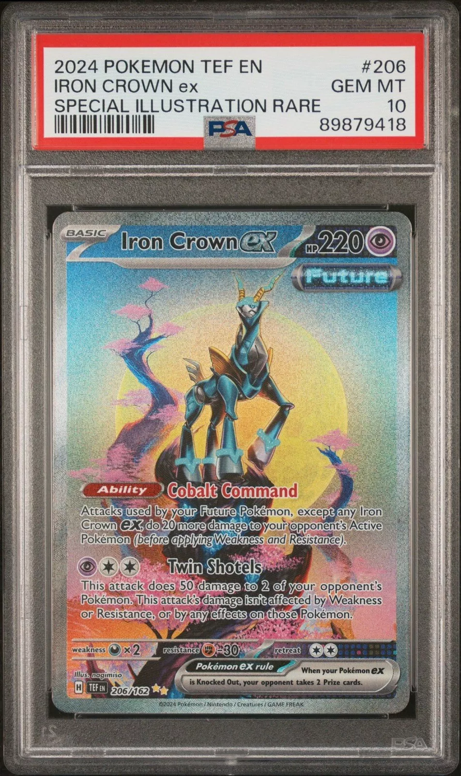 Pokemon TCG Iron Crown ex 206/162 PSA 10 GEM MINT Temporal Forces SIR