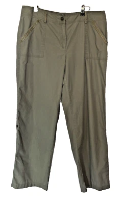 Hearts of Palm Khaki Adjustable Pants Women’s Sz 14 Straight Leg Outdoor Hiking - Image 1 of 4