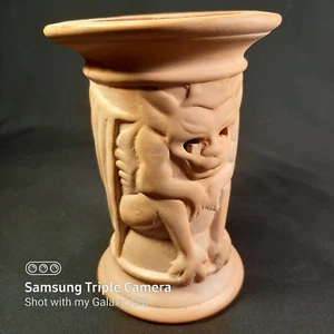Gargoyle Terra Cotta Clay Oil Warmer and Tea Light Candle Burner Holder 5" - Picture 1 of 11