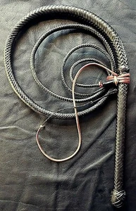 12 plait 8ft Grey Species leather Bull Whip - Picture 1 of 3