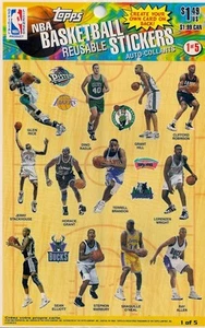 Hoja de pegatinas reutilizables de baloncesto Topps 1997 #1 con Shaq O'Neal (12 jugadores) - Imagen 1 de 2