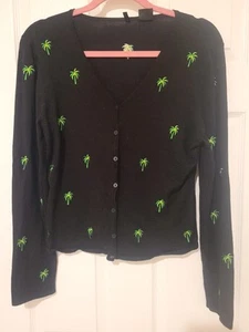 Cardigan With Palm Trees Size M - Picture 1 of 6
