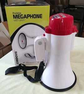 	30 Watt Megaphone Bullhorn With Siren & Music Lightweight Mini Bull Horn With	 - Picture 1 of 7