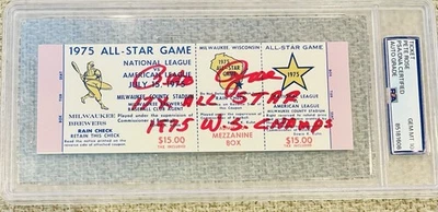 Pete Rose RIP Signed & Inscribed 1975 All Star Ticket Gem Mint 10 PSA/DNA Beauty - Image 1 of 4