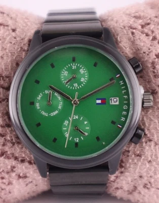 Reloj de pulsera Tommy Hilfiger cronógrafo esfera verde ''fecha'' para mujer "Mantente elegante" Foto 1 de 4