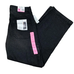 Jessica Simpson Women's High Rise Wide Leg Stretch Cargo Jeans Washed Black Sz 6 - Picture 1 of 14