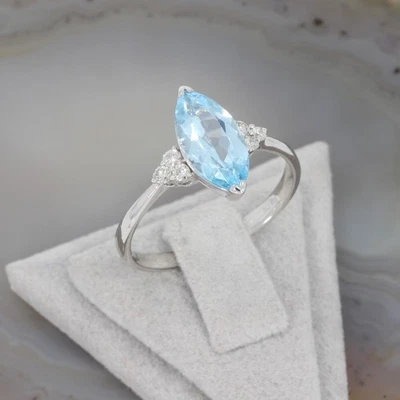 Wert 1090 € Brillant Topas Ring in 750 18 Karat Weiß Gold - Bild 1 von 4