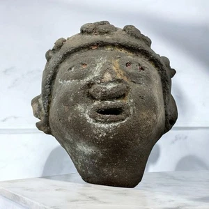 CAPULI Pre Columbian ART POTTERY Funeral Death 3" MASK Indigenous Narino Culture - Picture 1 of 24