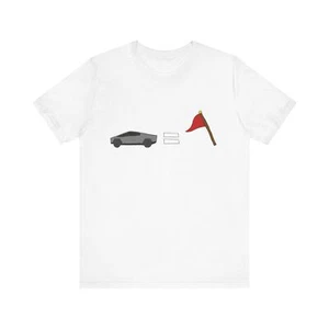 Red Flag Tesla Cybertruck Unisex Jersey Short Sleeve Tee - Picture 1 of 76