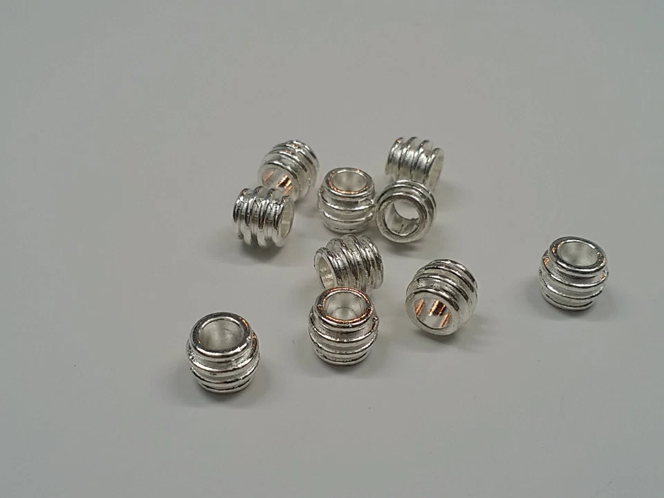 Tibetan Style Barrel Beads, 8x6mm, Hole 4mm - Jewelry Making Qty 20 - Image 1 of 1