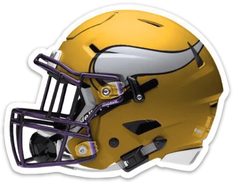 Minnesota Vikings Gold Helmet w/ Horned Logo Type Die-cut MAGNET Cover