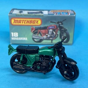 1970s Matchbox England Diecast Car Vehicle Mint & Box No18 Hondarora Honda Bike - Picture 1 of 5