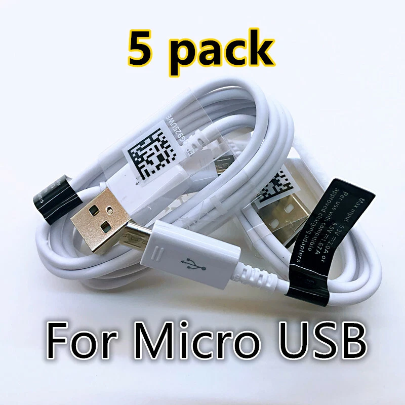 5 Pack  Fast Charger 4FT Micro USB Cable Cord For Samsung Galaxy S7/S6/Note 5 - Image 1 of 4
