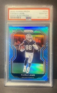 CeeDee Lamb 2020 Panini Light Blue Prizm Rookie RC #334 BEAUTIFUL COLOR MATCH!