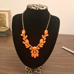 J. Crew Coral/Orange Statement Necklace Chocker  - Picture 1 of 5