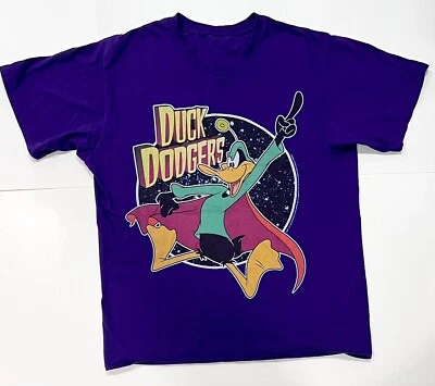 Duck Dodgers VTG. T-Shirt Men's Purple Graphic Print Crew Neck Looney Tunes Med - Image 1 of 4
