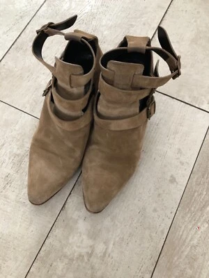 Yves Saint Laurent suede booties 37.5 - Imagen 1 de 4