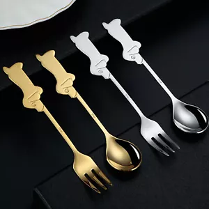 Soup Spoon Portable Stable Tableware Stainless Steel Fork Multifunction Spoon 2 - Picture 1 of 10