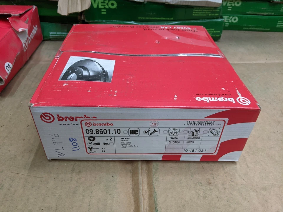 BREMBO FRONT BRAKE DISC ( PAIR ) 09.8601.10 FITS VAUXHALL CORSA TIGRA  - Image 1 of 1