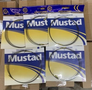 5pk MUSTAD STAINLESS STEEL WIRE LEADER-TOOTH PROOF SINGLE STRAND-44LB 30FT BROWN - Picture 1 of 5