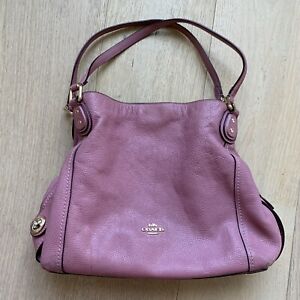 coach mauve pink shoulder bag multiile compartments Leather