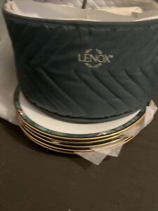 Lenox Kelly Dinner Plate(s) With Original Carrying Case Bag New Mint Lot Of 5