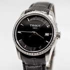 Montre pour femme Tissot Couturier diamant cuir noir T0352106605100 - PDSF 1595 $