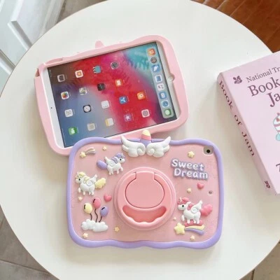 Unicorn Kid Shockproof Handle Case Cover For iPad 10th 9 8 mini 6 5 Air 1 2 Pro  - Image 1 of 4