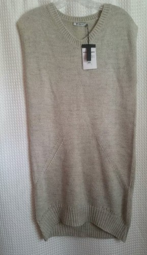 T Alexander Wang maglione tunica abito grigio chiaro taglia S nuovo con etichetta