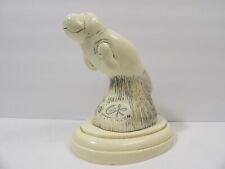 Cook Company Cultured Ivory Manatee Sculpture Figurine ~ 4" Tall ~ Made In USA