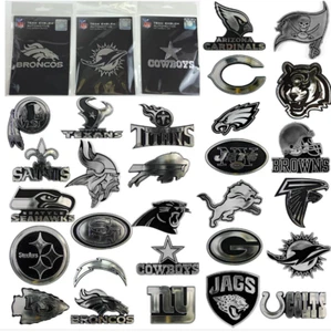 NFL Team Pick Your Team Logo Plastic Chrome Car Truck Auto Emblem Sticker Decal - Picture 1 of 37
