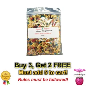 1oz Three 3 Kings Granular Natural Resin Incense 3 Reyes Magos Church Pure Raw - Picture 1 of 2