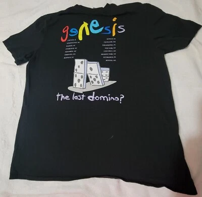 Camisa Genesis The Last Domino? Camiseta masculina turnê 2021-2022 banda de rock progressivo GG - Imagem 1 de 4