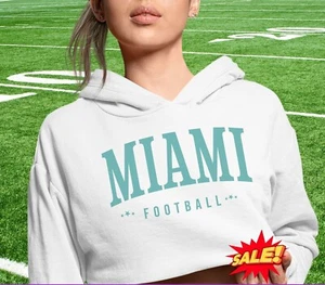 Miami Football Womens Cropped Hoodie,Game Day Top,Football Fan Gift for Her - Picture 1 of 5