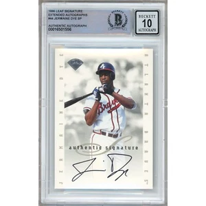 1996 Leaf Signature Extended #44 Jermaine Dye Signed Card AUTO 10 Beckett Braves - Picture 1 of 5