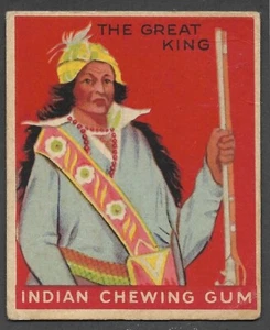 1947 GOUDEY INDIAN GUM #82 The Great King ( Black Back Series ) GOOD A - Picture 1 of 2