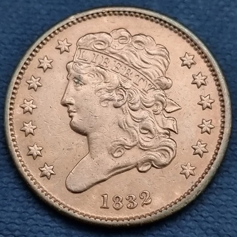 1832 Classic Head Half Cent 1/2c High Grade UNC Details #58288 Cover