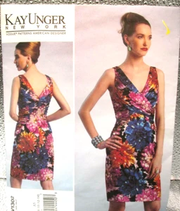 V1302 Vogue Kay Unger Designer Bias Drape Sewing pattern size 6-8-10-12-14 UNCUT - Picture 1 of 2