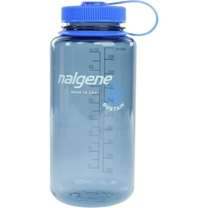 Botella de boca ancha Nalgene Sustain 32 oz (gris con tapa azul) reciclada reutilizable - Imagen 1 de 2