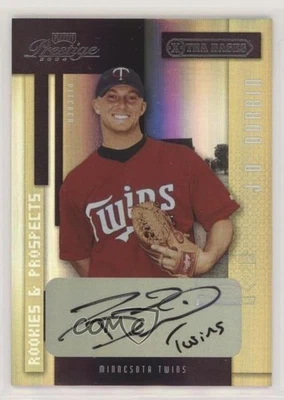 2004 Playoff Prestige Rookies & Prospects Xtra Bases Purple /100 JD Durbin Auto - Image 1 of 2