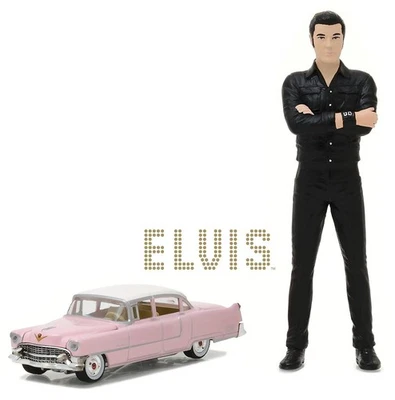 ELVIS PRESLEY Auto Modello CADILLAC FLEETWOOD 1955 1/64 con FIGURA 12cm RARO - Immagine 1 di 2
