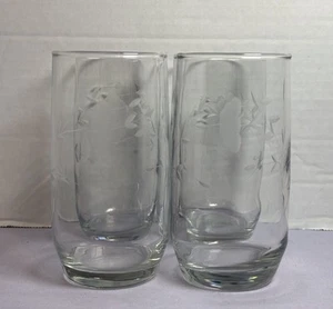 "4 vasos de beber vintage Princess House Crystal Heritage grabados florales de 5""" - Imagen 1 de 8