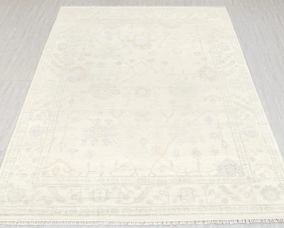 Ivory Cream Muted Look Turkish Oushak Handmade Soft Quality Wool CUSTOMIZE Rug - Image 1 of 4