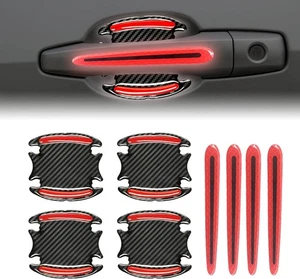 8Pcs 3D Car Door Handle Cup Protector, Reflective Stripe Stickers Anti-Scratch - Picture 1 of 7