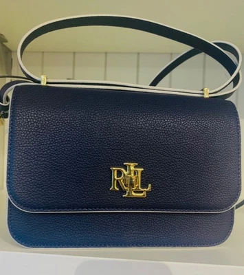 Lauren Ralph Lauren Sophee crossbody bag in pebbled navy leather - Image 1 of 2