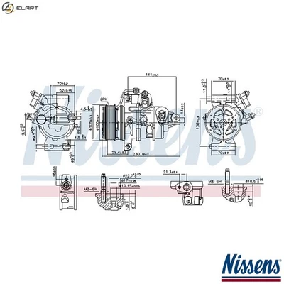 COMPRESSOR AIR CONDITIONING 890787 FOR FORD TRANSIT/COURIER/B460/Box/Body/MPV - Image 1 of 4