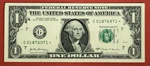 USA Replacement/Star $1 Dollar Bill 2017 "G7 - Chicago" VF-XF. #PL3070 - Picture 1 of 2