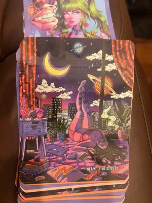 50 unidades | Bolsas de Mylar artesanal de 3,5 G - Almacenamiento de alimentos, diseños de mezcla de bolsas de bocadillos Foto 1 de 2